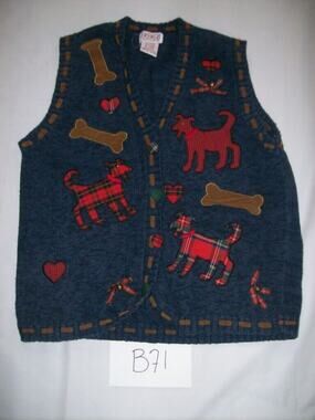 PBJ Sport Vest Size Small Petite Dog Design Womens -0112B71